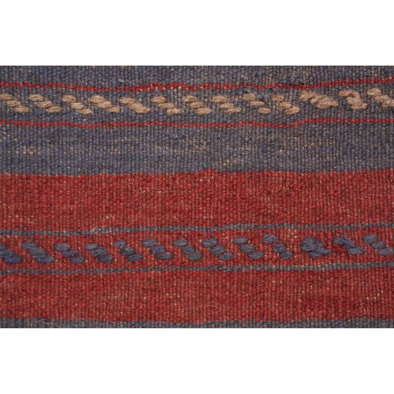 Hand Knotted Oriental 100% Wool Carpet Traditional Tribal Navy Blue & Blues Balouch Runner Rug - 7' 10'' X 1' 11''