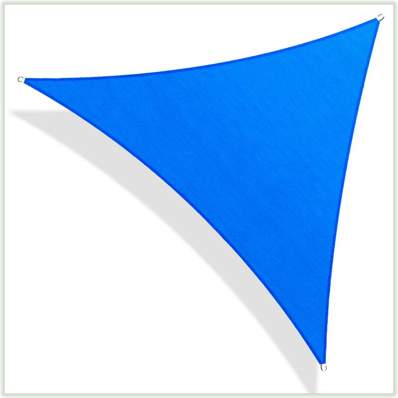 ColourTreeUSA Triangle Sun Shade Sail HDPE Mesh Fabric Screen Canopy UV Block 190 GSM