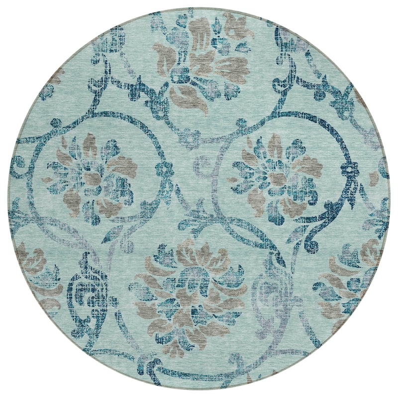 HomeRoots Floral Traditional Rectangle Outdoor Rug