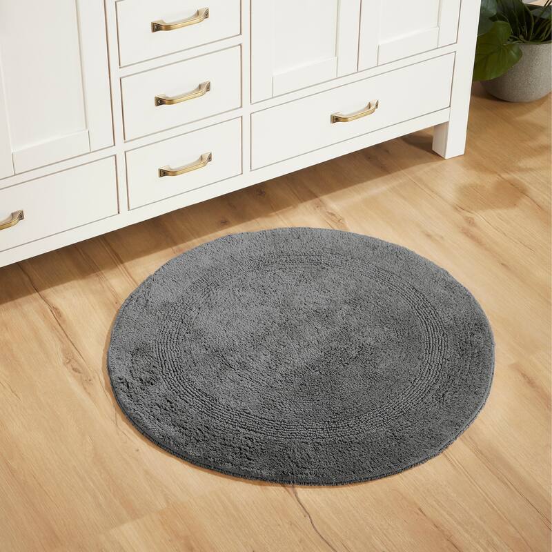 Better Trends Bath Rugs 100% Cotton Reversible Highly Water Absorbent Bathroom Rug for Shower, Sink, Bath Mats - Lux Collection