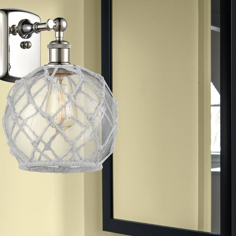 Innovations Lighting Farmhouse Rope 13" Tall Bathroom Sconce