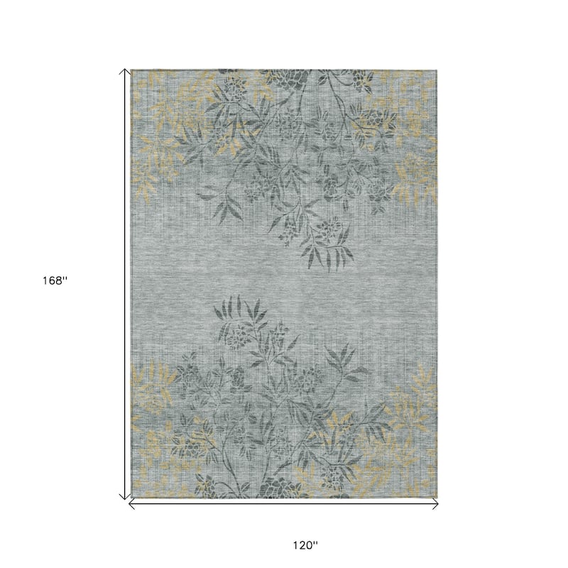 HomeRoots Floral Transitional Rectangle Outdoor Rug