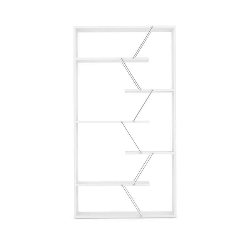 Furnish Home Store Wood Frame Etagere Open Back 6 Shelves Bookcase Industrial Bookshelf