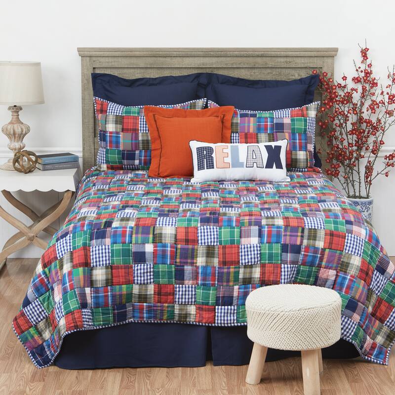 Madras Plaid Queen Quilt