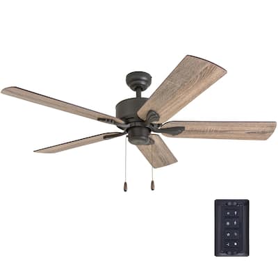 Prominence Home Glencrest Farmhouse 52" Aged Bronze Ceiling Fan, Barnwood/Tumbleweed Blades, 3 Speed Remote