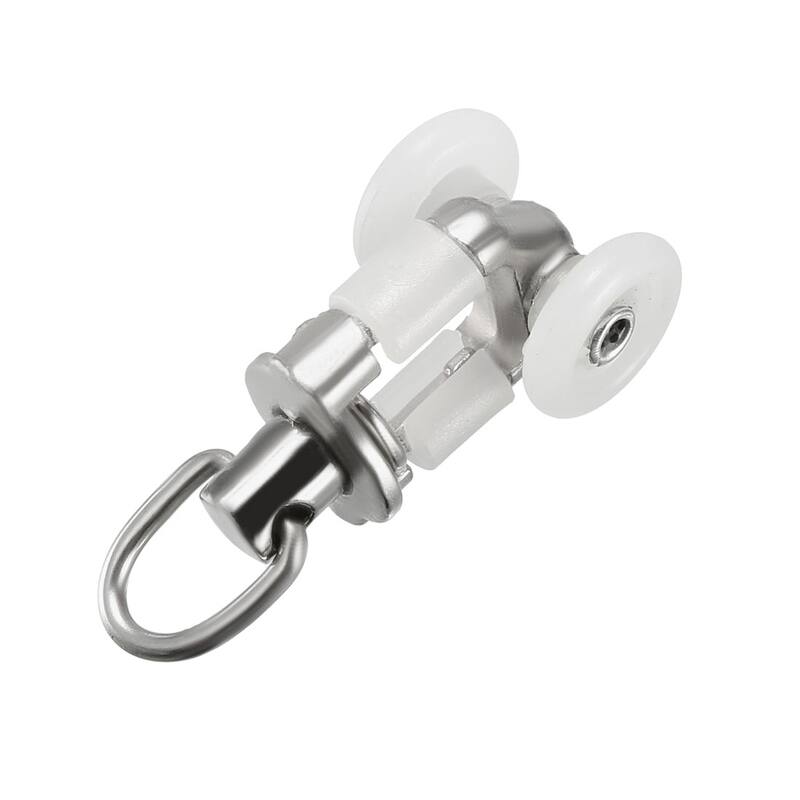 Curtain Track Rollers Plastic Twin Wheeled Carriers 10.5mm Dia 10 Pcs - White