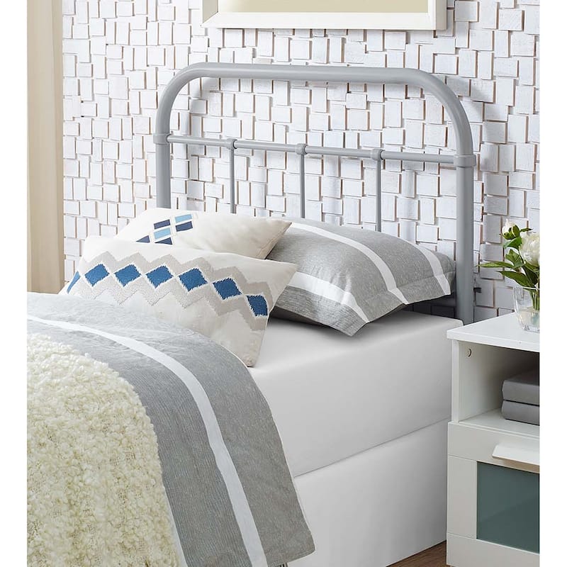 Lomita Classic Twin Size Grey Metal Headboard