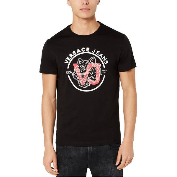 Shop Versace Mens Logo Graphic T Shirt Black Medium Overstock