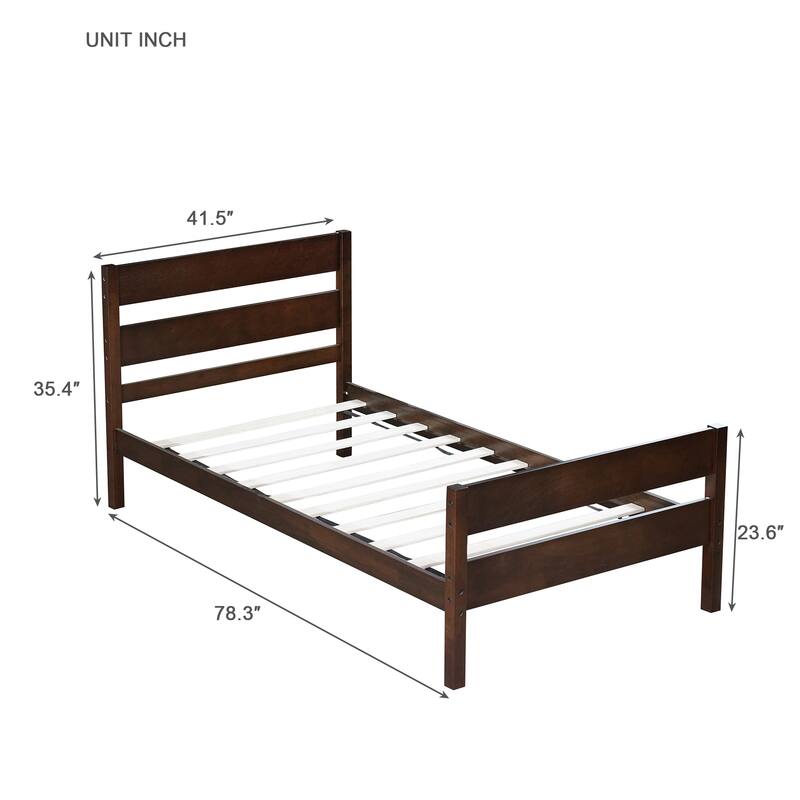 Espresso Twin Bed with Headboard, Footboard, and Under-Bed Storage