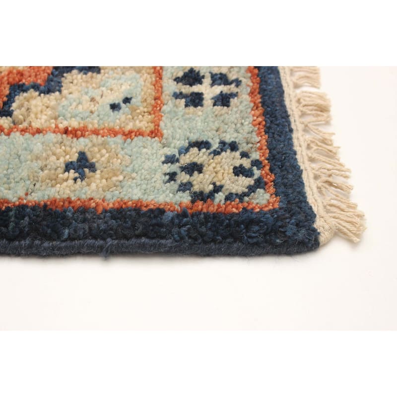 ECARPETGALLERY Hand-knotted Jules Serapi Dark Blue Wool Rug - 5'4 x 7'9