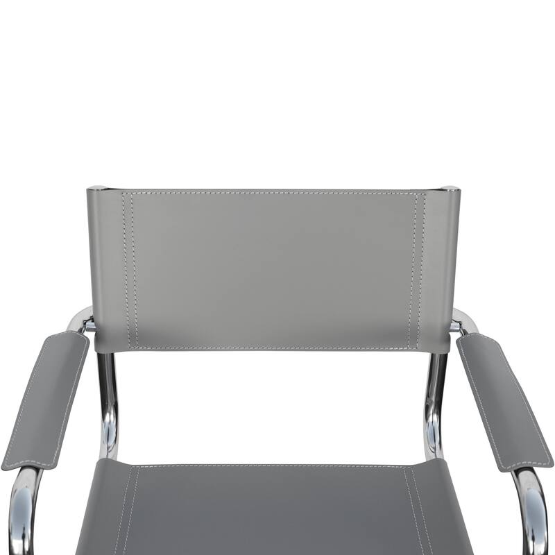 Breuer Chair Company Mart Stam Cantilever Armchair Arm Chair w/ Chrome Frame (Various Bonded Leather Colors)