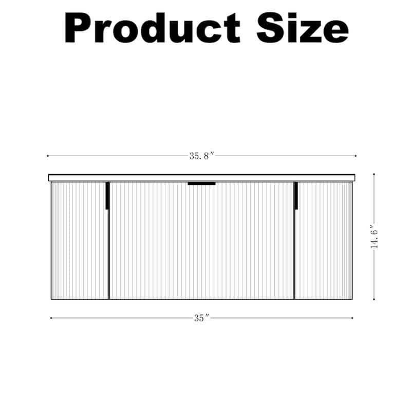 Floating Bathroom Vanity with Ceramic Sink Top Wall Mounted