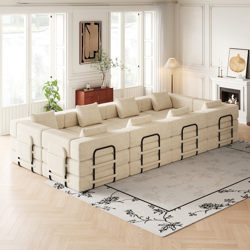 Oversized Corduroy Modular Splicing Sectional Sofa, Freely Combined