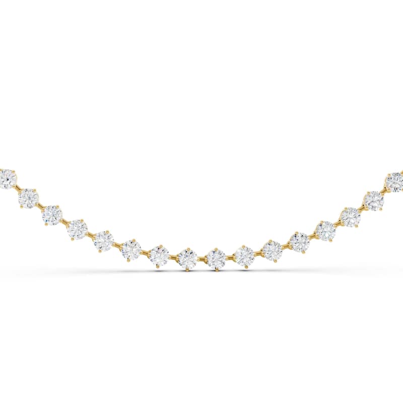 Auriya 14K Gold Lab Grown Round Station Diamond Tennis Necklace 20 7/8 ct. tw. (F-G VS)