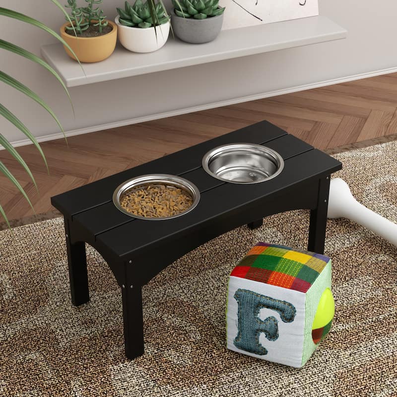 Elevated Pet Feeder with Stainless Steel Bowls