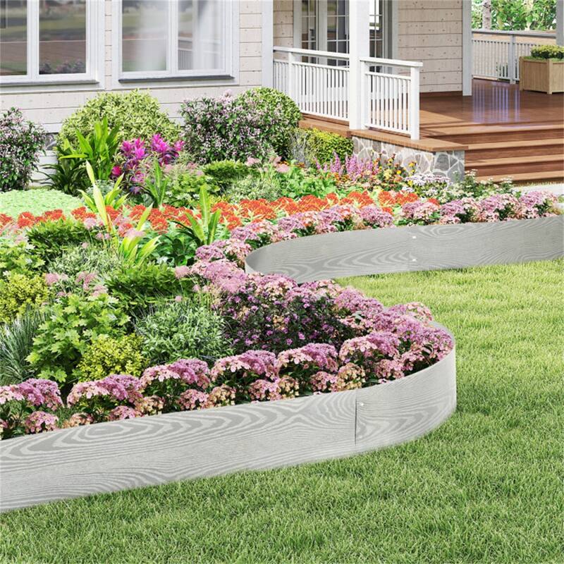 20 Foot Galvanized Metal Landscape Edging 6 Flexible Panels Rustproof Lawn Garden Border - 43.5" x 8"
