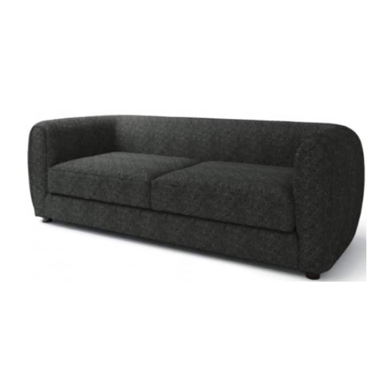 Dly Retro Sofa, Black Boucle Seat, Welt Trims, 87 Inch, Tuxedo Style