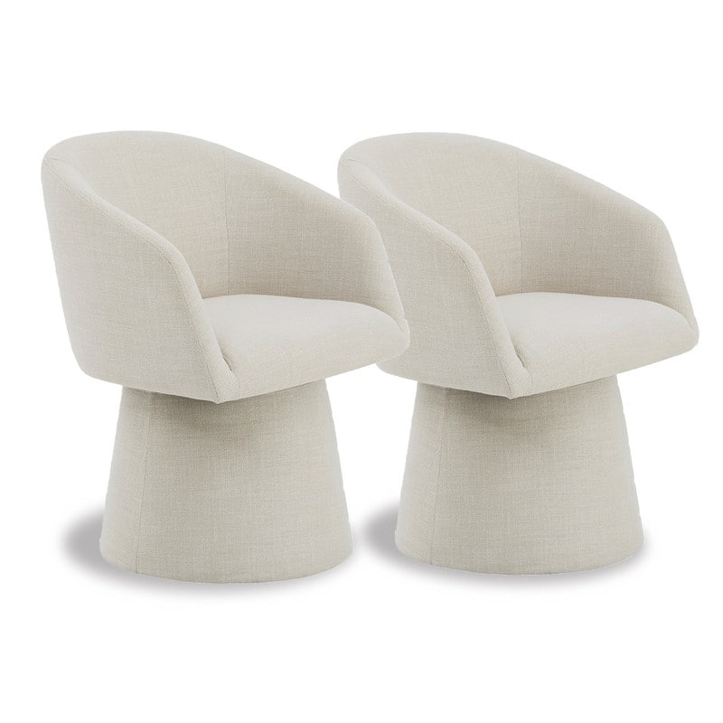 Spruce & Spring Evie Modern Upholstered Fabric Swivel Dining Chair