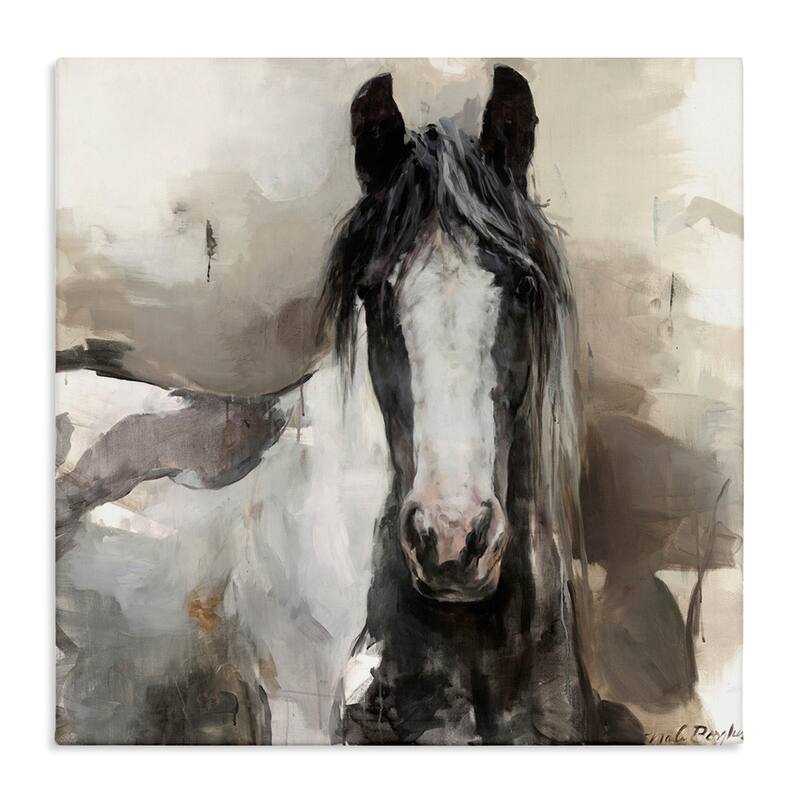 Stupell Grey & Beige Horse Abstract Canvas Wall Art Design By Marilyn Hageman - 17 x 17