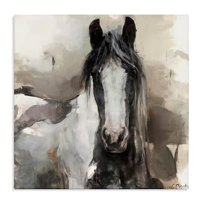 Stupell Grey & Beige Horse Abstract Canvas Wall Art Design By Marilyn Hageman