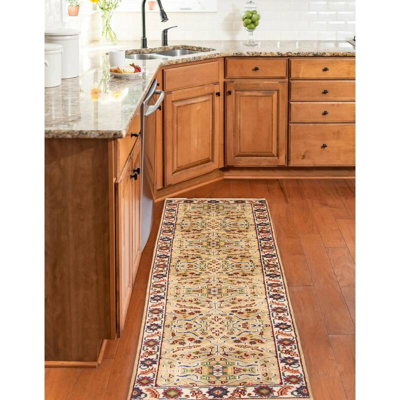 ECARPETGALLERY Hand-knotted Serapi Heritage Khaki Wool Rug - 2'6 x 9'11