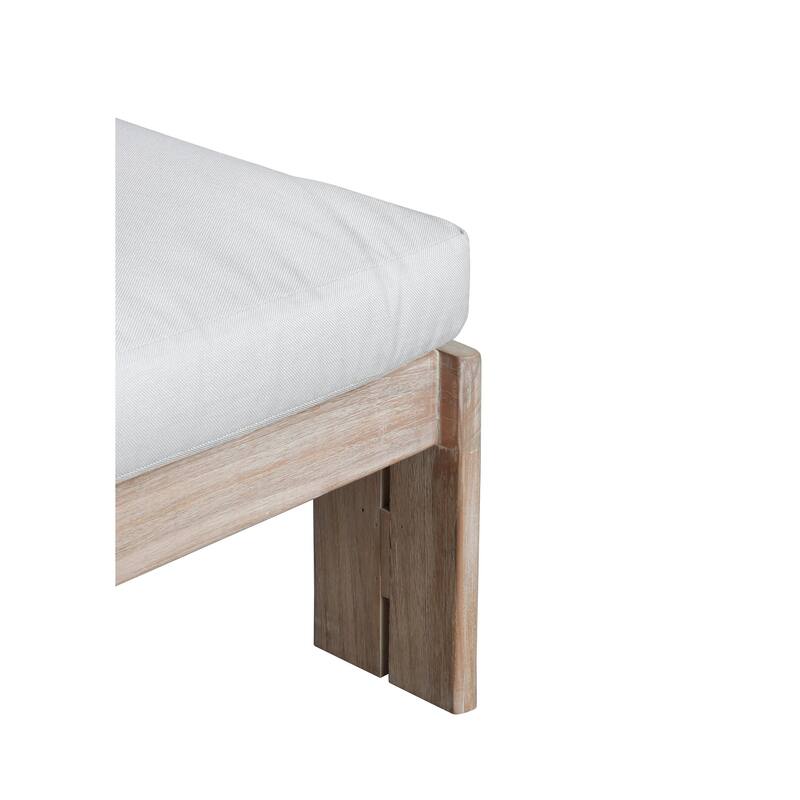 Paradiso Outdoor Teak Chaise - Light Gray Fabric