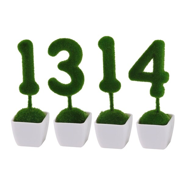 Family Office Garden Plastic Artificial DIY Plant Flower Green White Set