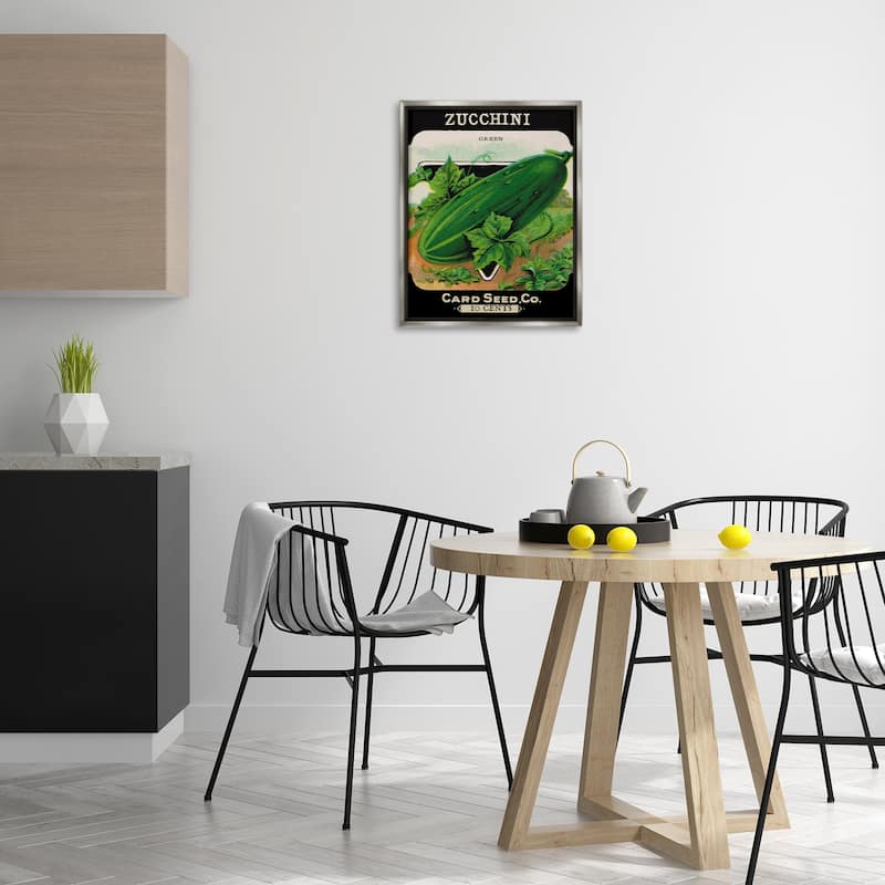 Stupell Vintage Garden Zucchini Framed Floater Canvas Wall Art Design By Lil' Rue