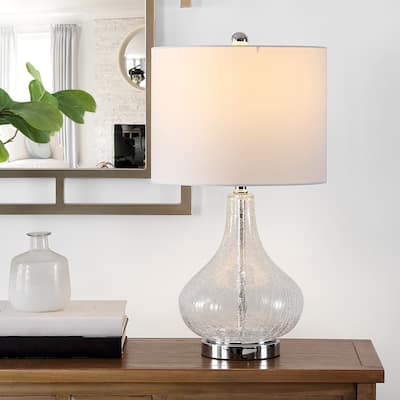 SAFAVIEH Lighting 24-inch Brooks Glass Table Lamp - 13" x 13" x 24"