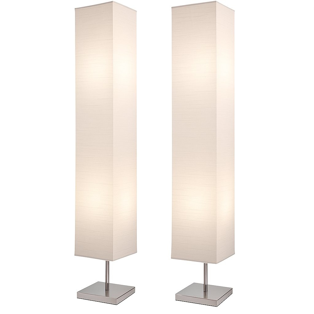Paper Floor Lamp with White Paper Shade (Set of 2) - 59 Inches Height 710 Inches Diam.