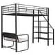 preview thumbnail 5 of 12, Modern Twin Size Metal Loft Bed Kids Bed with Bench,Guardrail and Storage Staircase,Metal Frame
