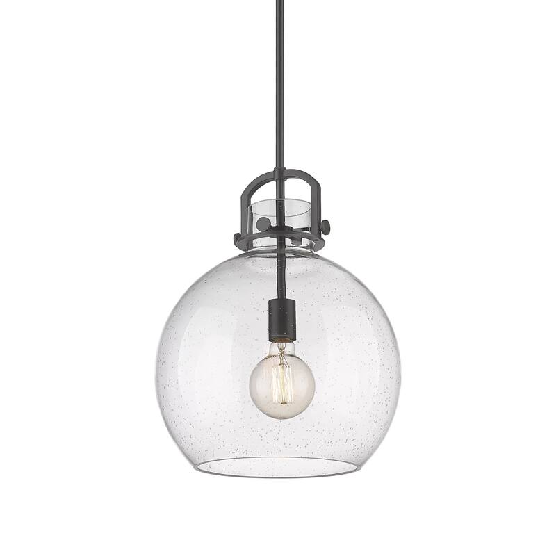 Innovations Lighting 410-1SL-20-14 Newton Sphere Pendant Newton Sphere - Matte Black / Seedy