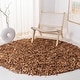 preview thumbnail 27 of 136, SAFAVIEH Handmade Leather Shag Carlijn Modern Decorative Rug 6' Round - Brown - Round