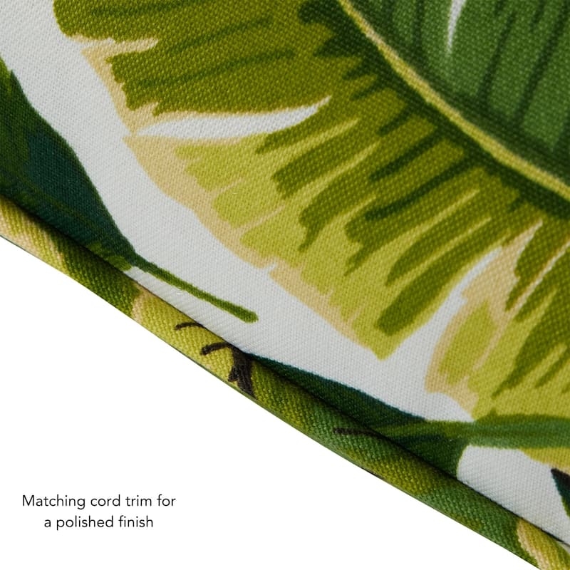 Palm Leaves White Outdoor 24-inch x 24-inch Premium Deep Seat Cushion Set (Cushions Only)