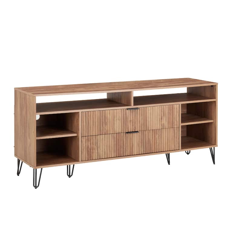Manhattan Comfort Dumbo Mid-Century Modern TV Stand with 6 Shelves