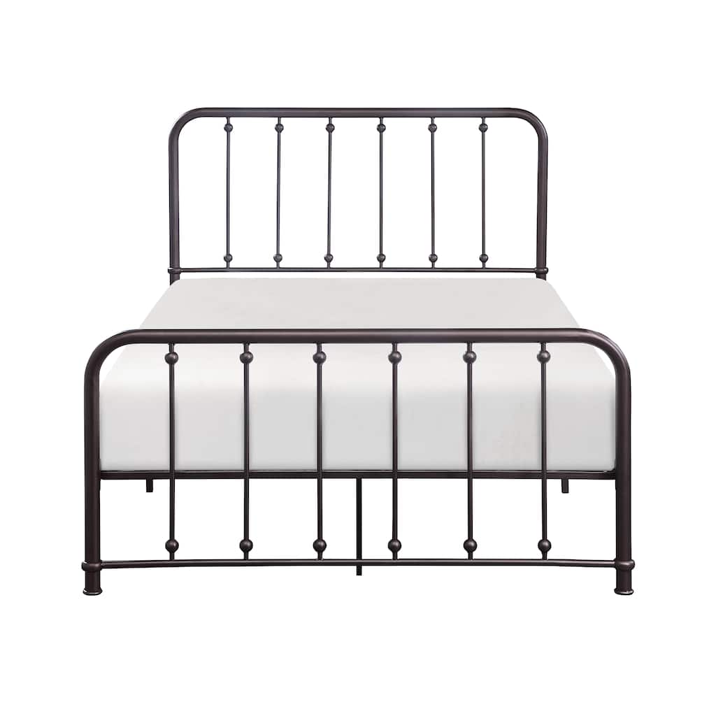 Full Size Metal Platform Bed with Ball Accent Details