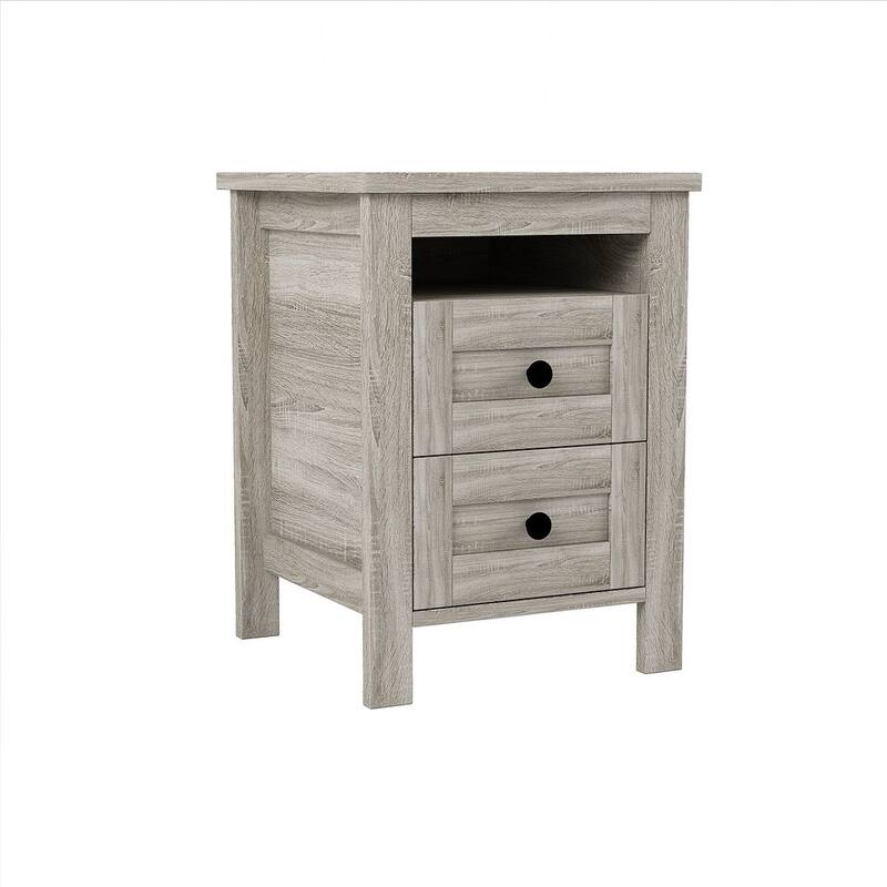 3-Piece Queen Size Bedroom Sets with Double Sliding Door Storage Headboard w/Dresser, 1 Nightstand