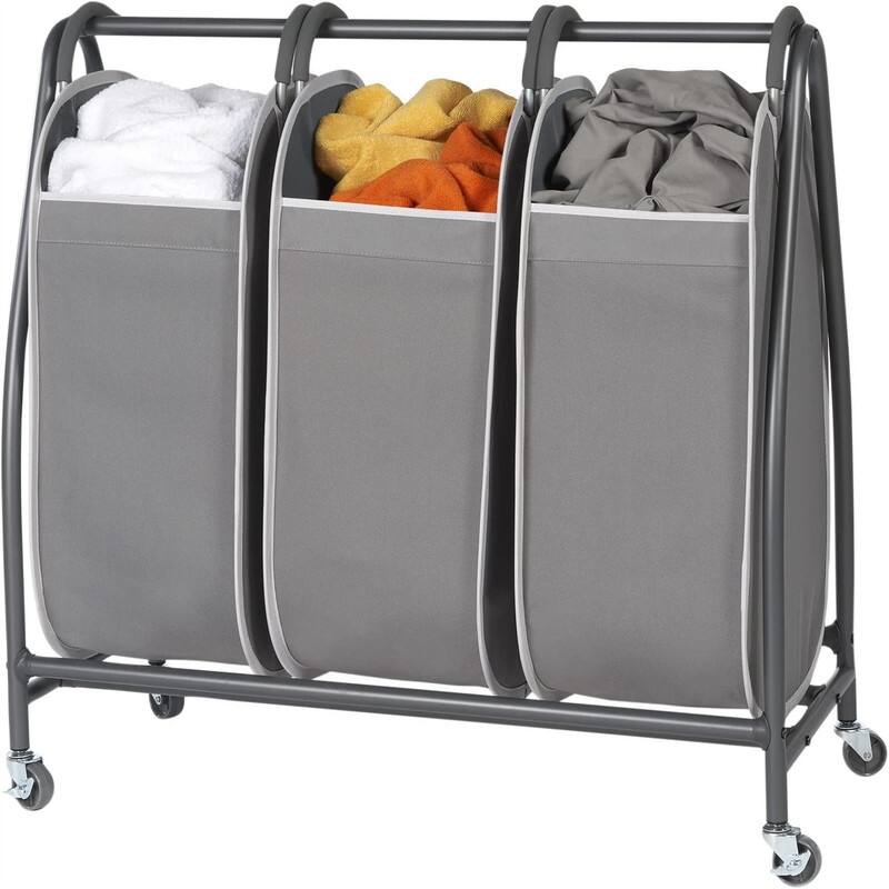 Laundry Hamper Sorter Rolling Laundry Cart - 34"L x 15.5"W x 33.5"H