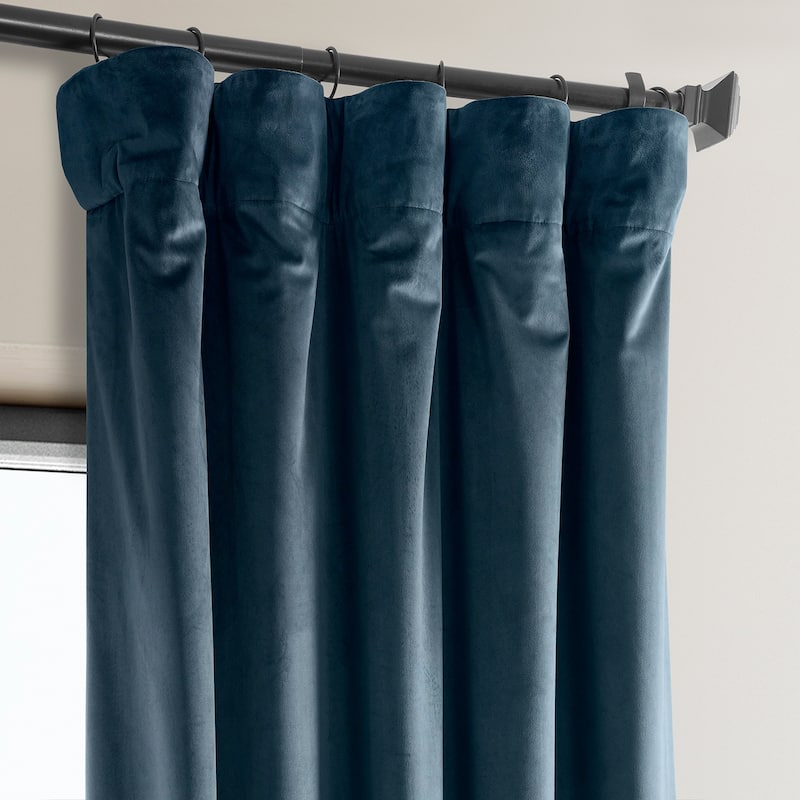 Exclusive Fabrics Heritage Plush Velvet Room Darkening Curtains (1 Panel) Luxury Velvet Curtains for Bedroom & Living Room.