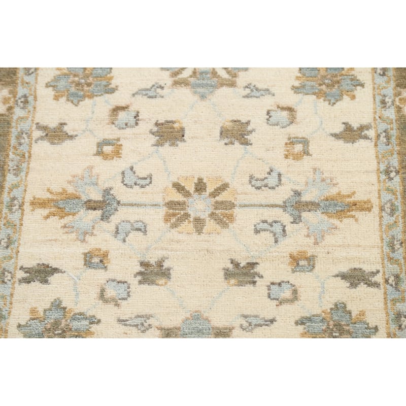 Floral Vegetable Dye Peshawar Chobi Oriental Runner Rug Hand-knotted - 2'7" x 10'0"