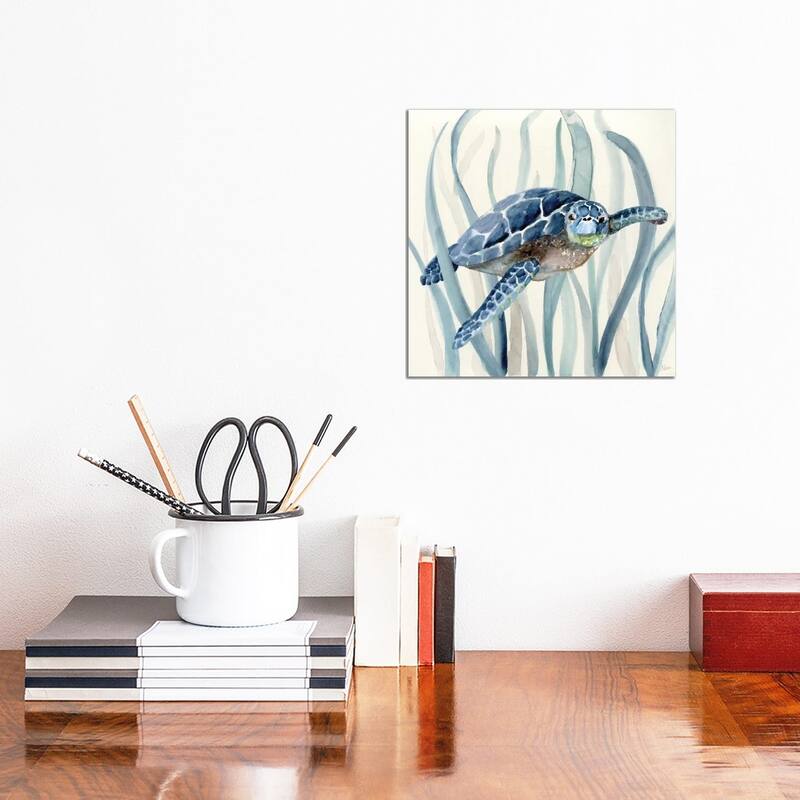 iCanvas "Turtle in Seagrass I" by Nan Canvas Print - 12x12x1.5