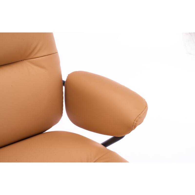 Ergonomic Leather Office Chair with 360°Swivel, Adjustable Height, Reclining Backrest & Breathable Seat