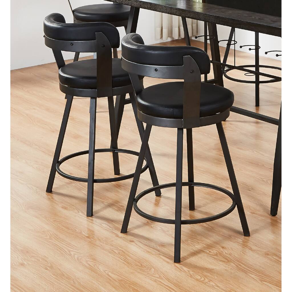 2pc Pub Height 360-degree Swivel Counter Height Chairs Bar Stool Padded Seats and Backs