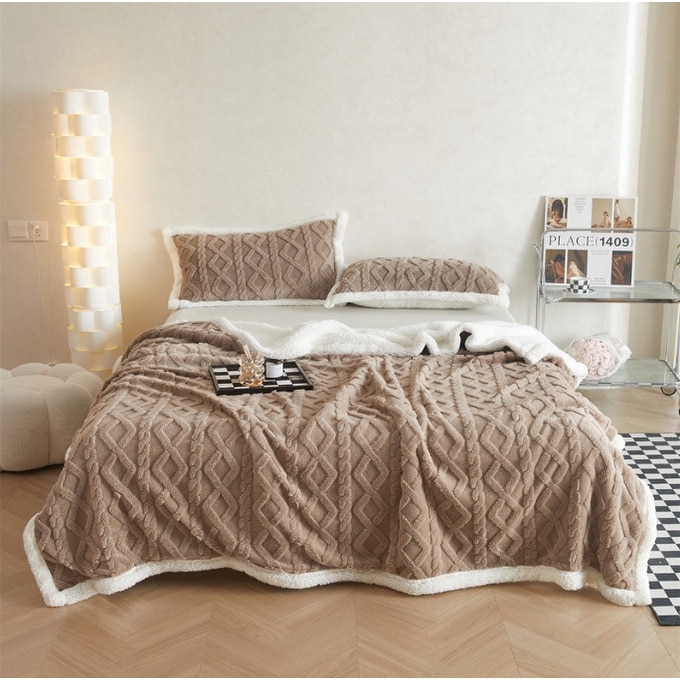 Double layer thickened warm fleece blanket Bed Bath Beyond