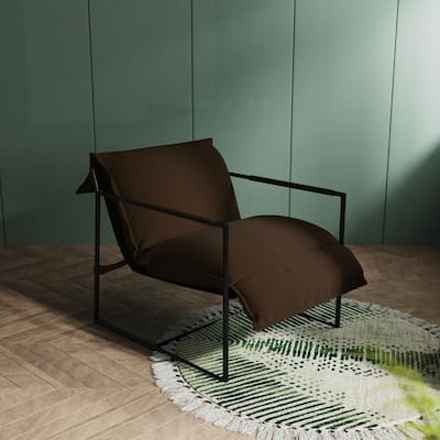 Polyester Sling Accent Chair with Metal Frame Armchair