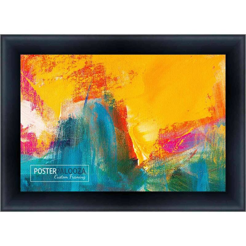 17x14 Contemporary Satin Complete Wood Picture Frame with UV Acrylic, Foam Board Backing, & Hardware - Black