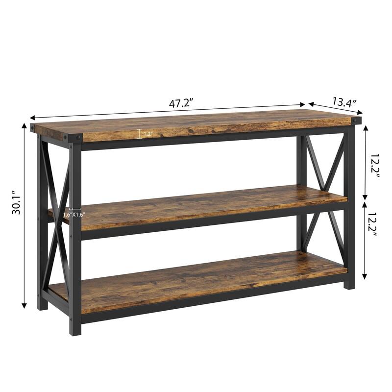 Industrial Console Table for Entryway