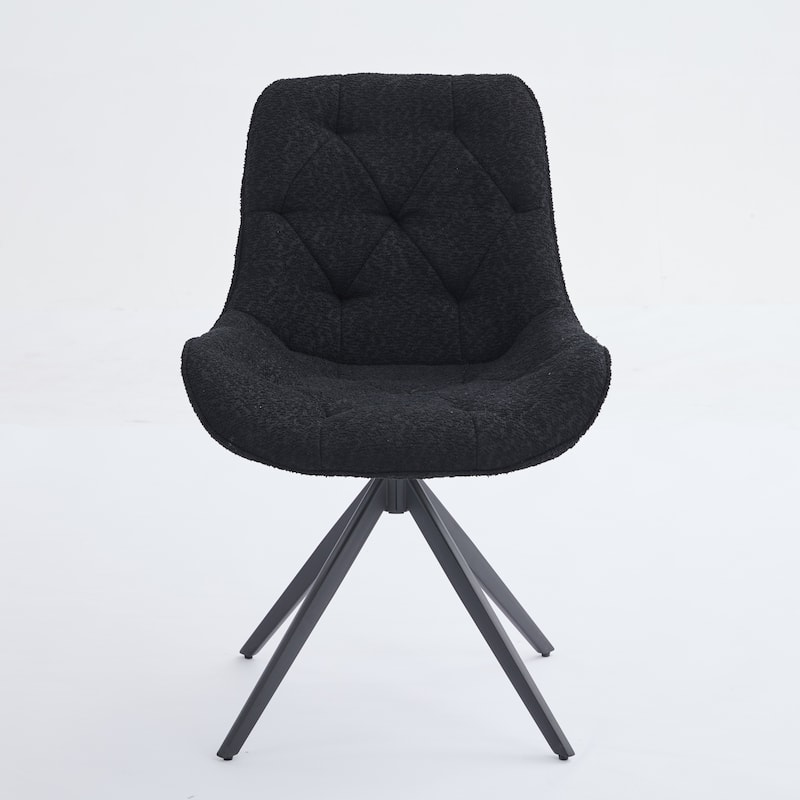XINMICS Swivel Dining Chairs, Boucle Upholstered Accent Chairs Living Room Chairs Desk Office Arm Chair