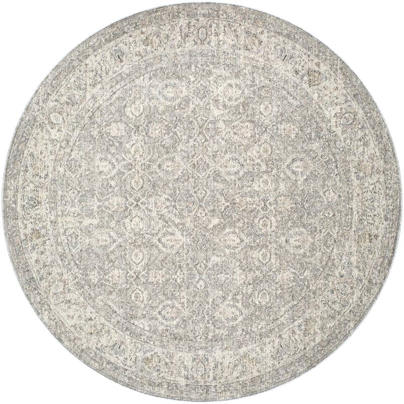 Livabliss Poetry Traditional Area Rug - Light Sage - 7'10" x 7'10"