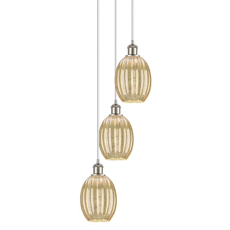Innovations Lighting 113B-3P-33-13 Preston Pendant Preston 3 Light 13" - Brushed Satin Nickel / Mercury